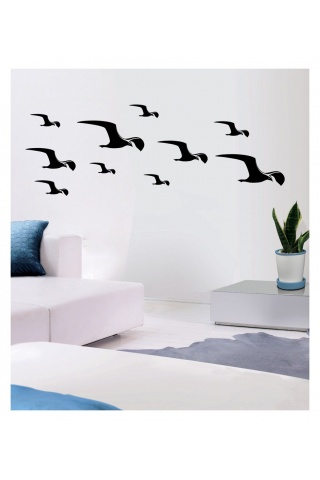 Rain Bird Kadife Duvar Sticker 10 Adet