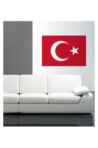 Türk Bayrağı Kadife Duvar Sticker 65X44 Cm.