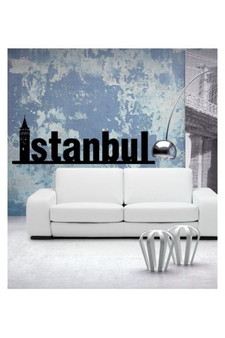 İstanbul Type-1 Kadife Duvar Sticker 132,5X42 Cm