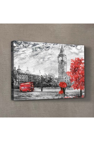 Rainy Day in London 60x50 cm Kanvas Tablo