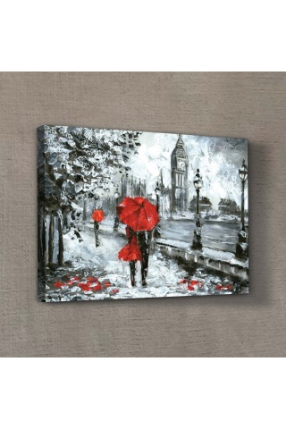 Romantic Day in London 50x70 cm Kanvas Tablo,Duvar Dekorasyonu