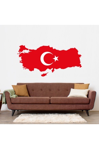 Türkiye Haritası 2 Duvar Sticker, Duvar Dekorasyonu, Duvar Çıkartması