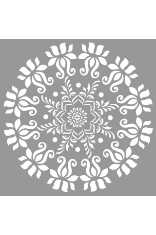 Mandala 26 Stencil Boyama şablonu 30x30 cm, Duvar Stencil, Fayans Stencil, Mobilya Stencil