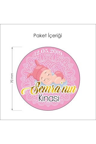 50 Adet Kız Bebek Kınası Sticker