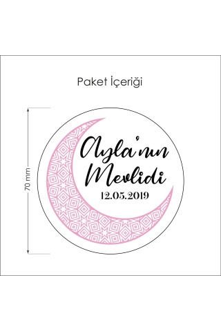 50 Adet Ay Bebek Mevlidi Sticker