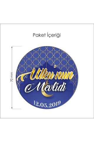 50 Adet İslami Bebek Mevlidi Sticker