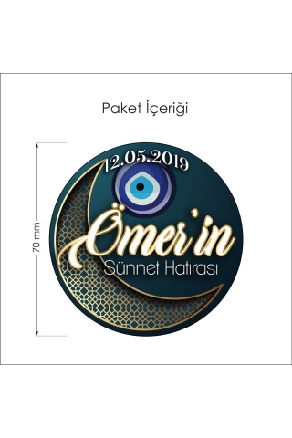 50 Adet Desen Aylı Sünnet Hatırası Sticker