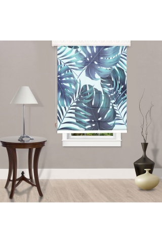 Monstera Deliciosa Stor Perde , Dijital Baskı Stor Perde , Güneşlik Stor Perde 100x200 cm