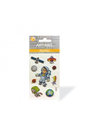 PM-969 Astronot Puffy Sticker, Puffy Çıkartma 7,5X11,5 cm