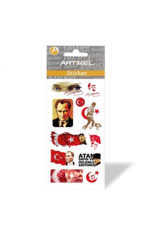 Atatürk Puffy Sticker, Atatürk Puffy Çıkartma, Atatürk Yapıştırmaları 12x23,5 cm