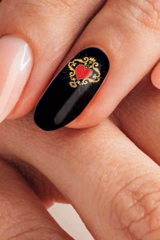 Kalp Tırnak Dövmesi,Tırnak Tattoo,Nail Art ,Tırnak Sticker