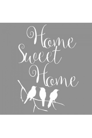 Home Sweet Home Stencil Boyama şablonu 30x30cm, Duvar Stencil, Fayans Stencil, Mobilya Stencil