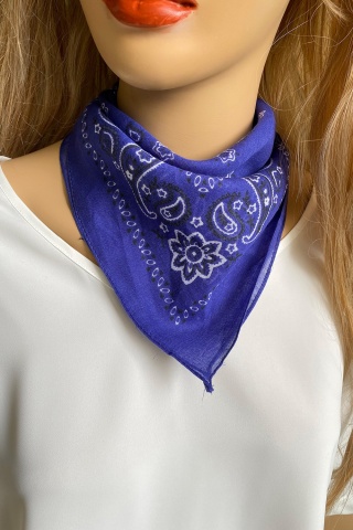 Saks Şal Pamuklu Fular Bandana,Saç Bandı, Saç Aksesuarı