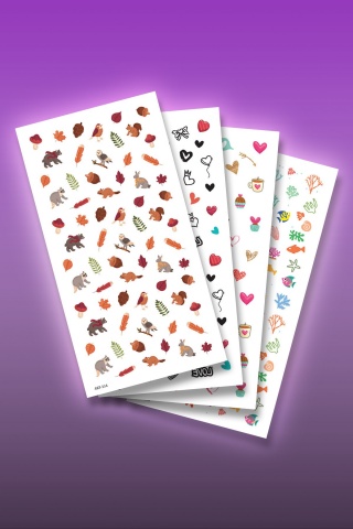 4'lü Tırnak Dövmesi Seti, Tırnak Sticker Seti, Nail Art, Tattoo