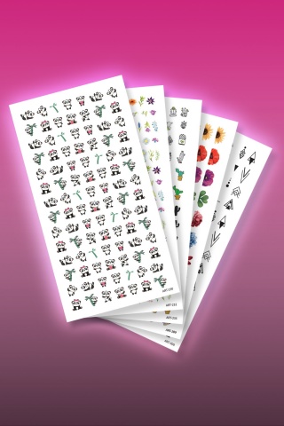 5'li Tırnak Dövmesi Seti, Tırnak Sticker Seti, Nail Art, Tattoo