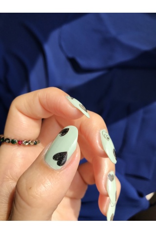 Siyah Kalpler Tırnak Dövmesi, Tırnak Tattoo, Nail Art, Tırnak Sticker