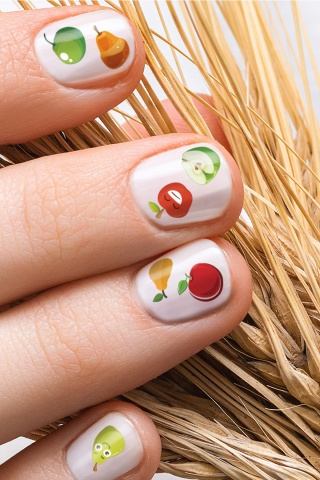 Elmalar Tırnak Dövmesi, Tırnak Tattoo, Nail Art, Tırnak Sticker