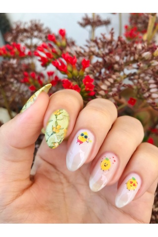 Mini Limonlar Tırnak Dövmesi, Tırnak Tattoo, Nail Art, Tırnak Sticker