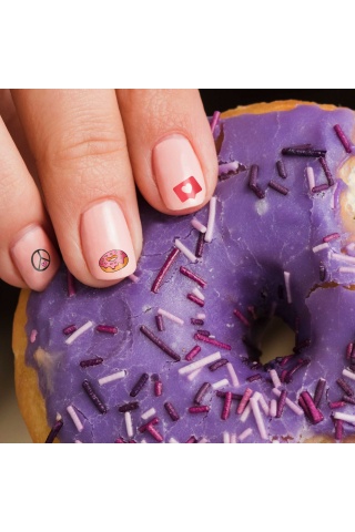 Donut Tırnak Dövmesi,Tırnak Tattoo,Nail Art ,Tırnak Sticker