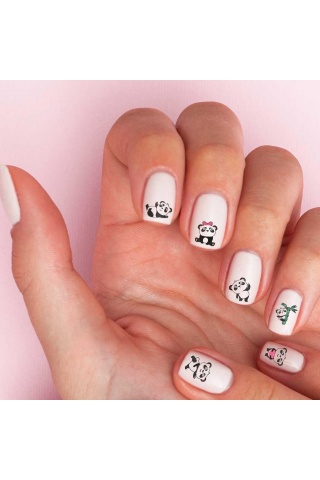 Panda Tırnak Dövmesi,Tırnak Tattoo,Nail Art ,Tırnak Sticker